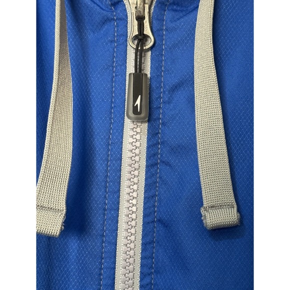 Speedo Team Jacket Parka Coat Small Royal Blue Long Hood Lined Pool Water Swim - Picture 3 of 7